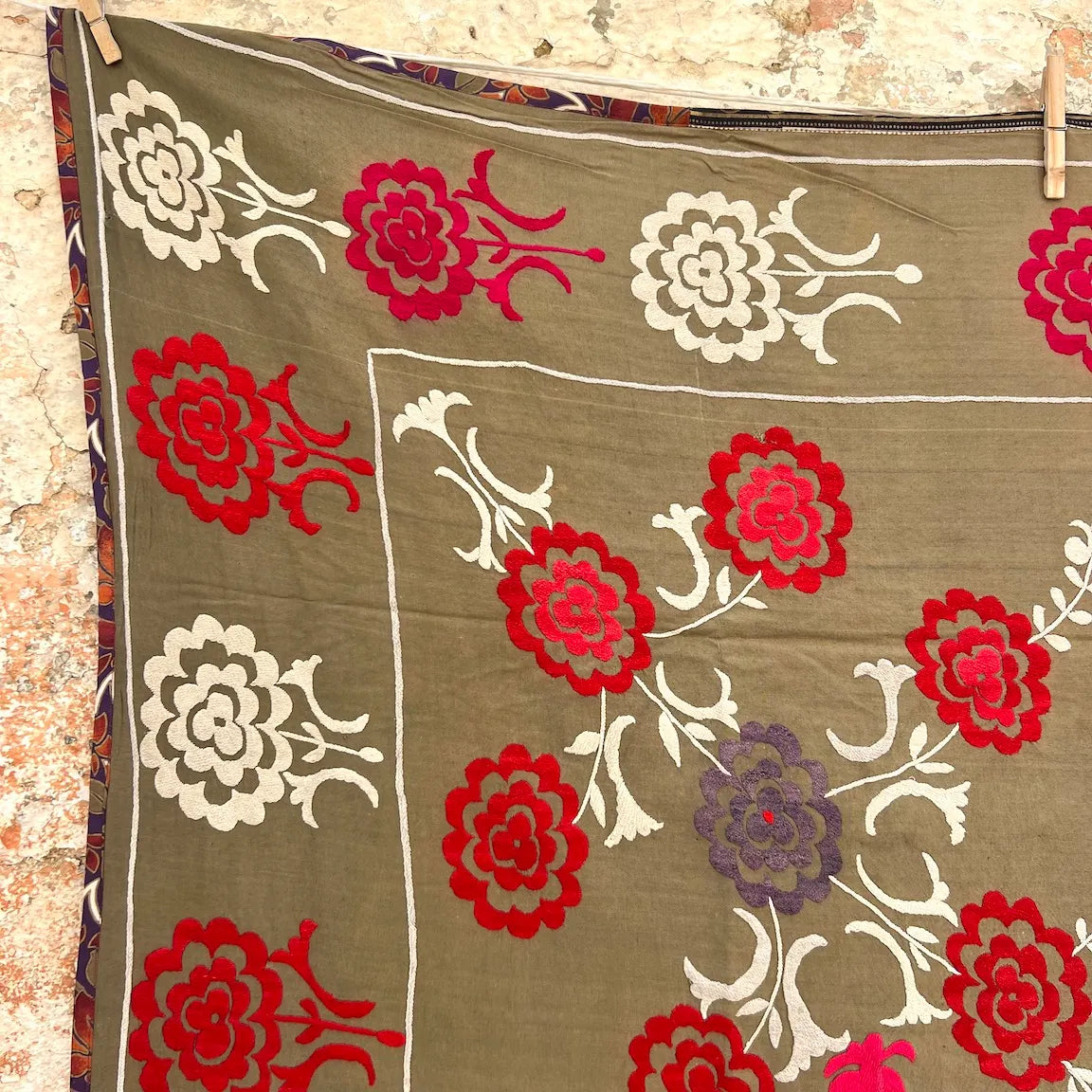 Antique Afghani Silk Thread Suzani N. 2