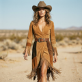 Women's Western Retro Style Hippie Dress