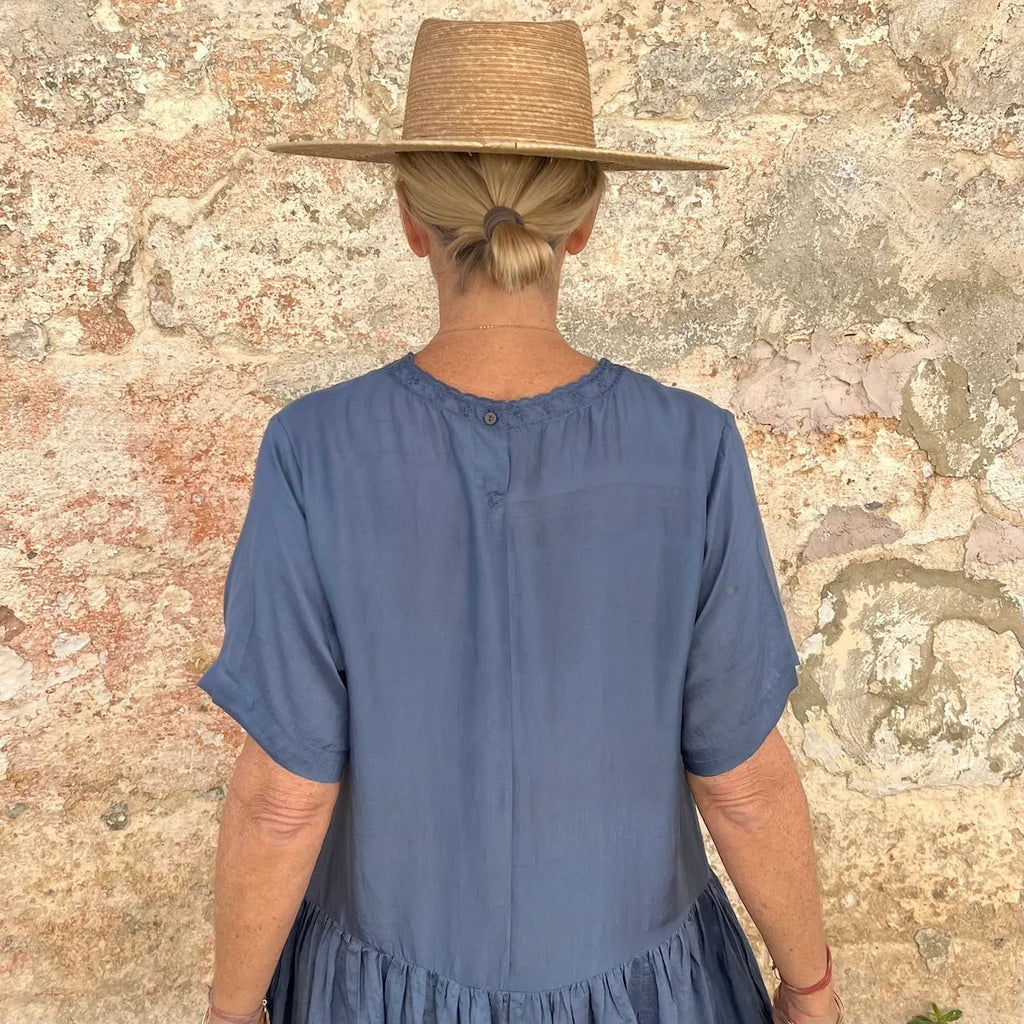 Runaway Bicycle Amber Embroidered Silk Dress