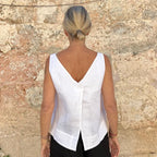 Overleap Top Linen
