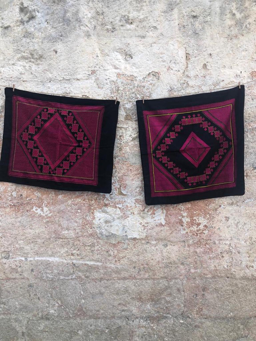 Antique Swat Valley Pakistan Hand Embroidered Silk Cushions