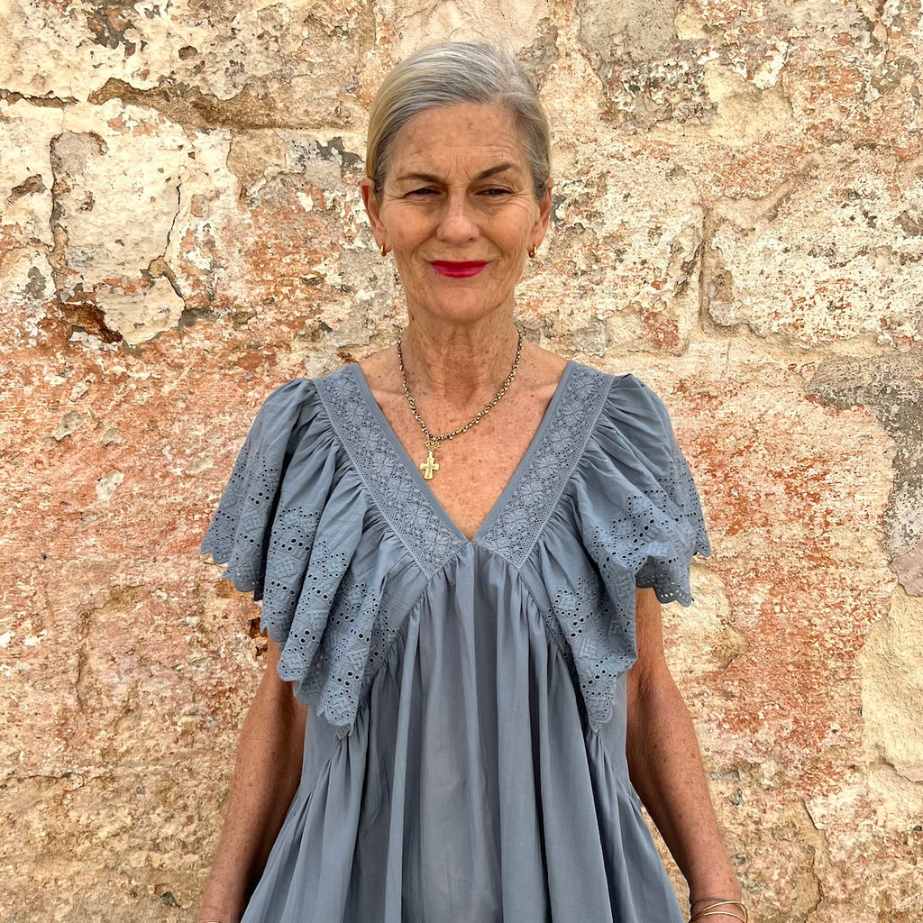 Faune Camelia Dress Cornflower Blue