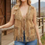 Women's Vintage Western Fringe Vest
