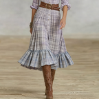 Women's Vintage Western Country Vintage Plaid Dress