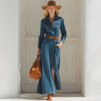 Outdoor Retro Design Long Sleeve Dress