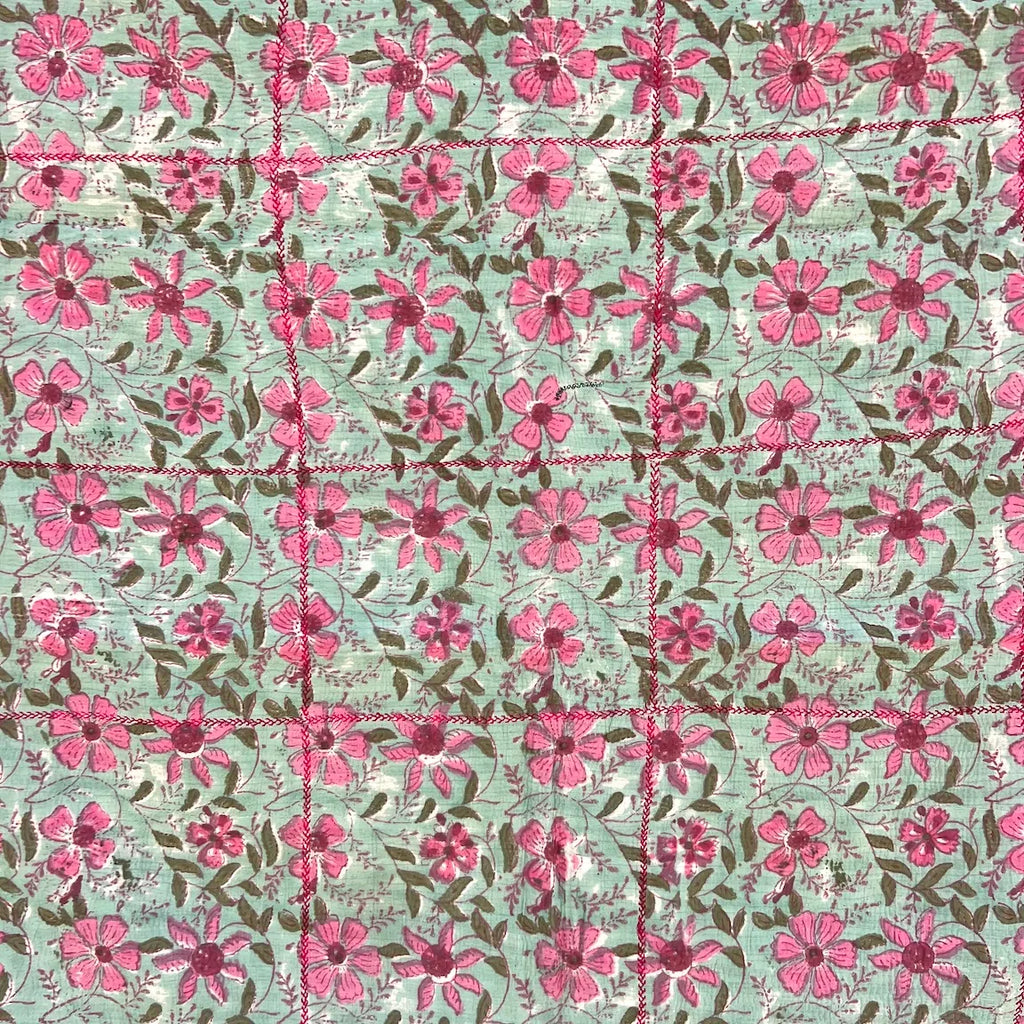 Pink Flowers with Green Boarder Rallie