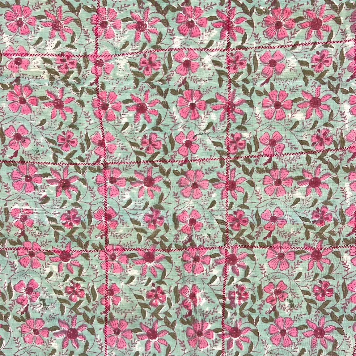 Pink Flowers with Green Boarder Rallie