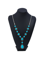 Retro Western Style Geometric Gemstone Teardrop Pendant Accessories Decoration
