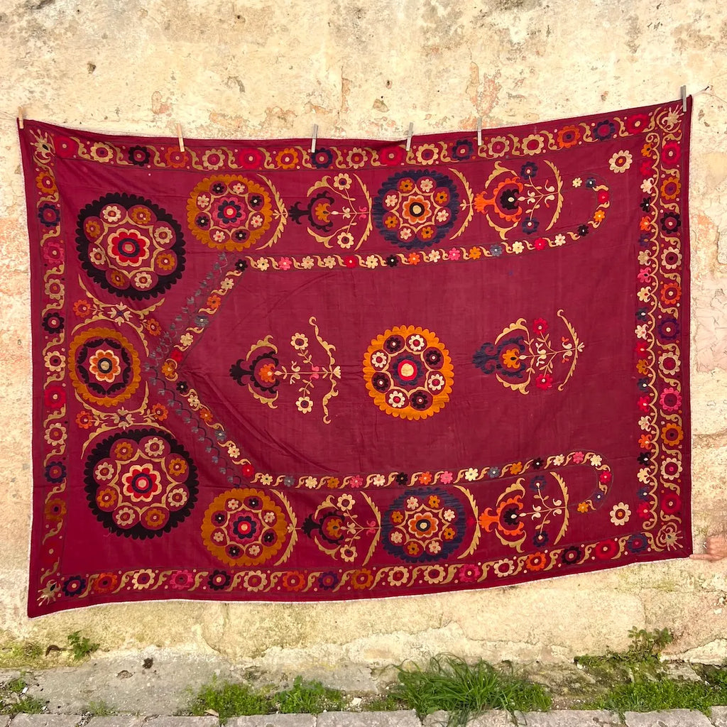 Antique Afghani Silk Thread Suzani N. 1
