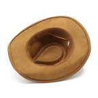 Unisex Vintage Western Cowboy Bohemian Suede Rolled Brim Hat