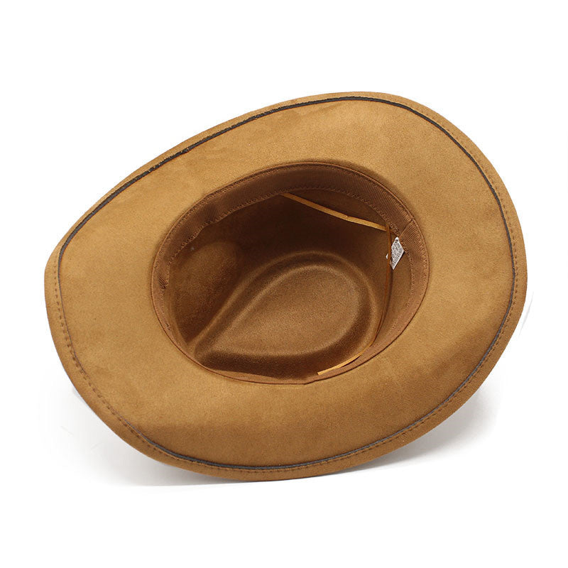 Unisex Vintage Western Cowboy Bohemian Suede Rolled Brim Hat