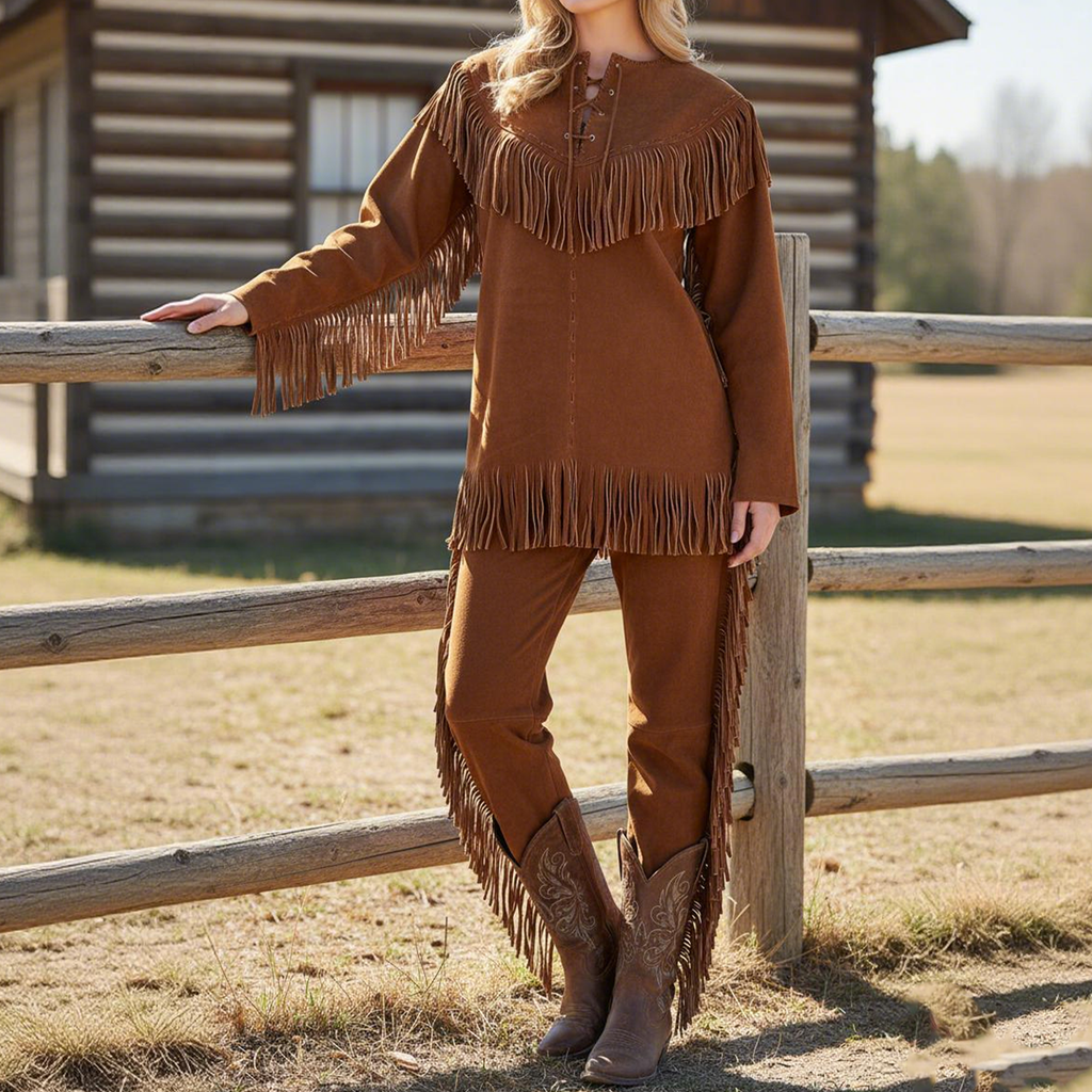 Women's Vintage Western Fringe Outfit: Embrace The Cowboy Spirit