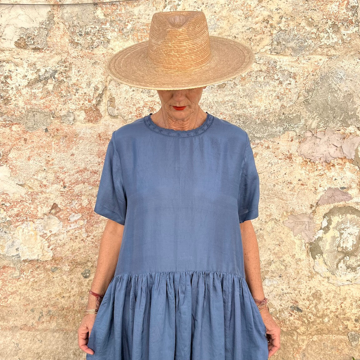 Runaway Bicycle Amber Embroidered Silk Dress