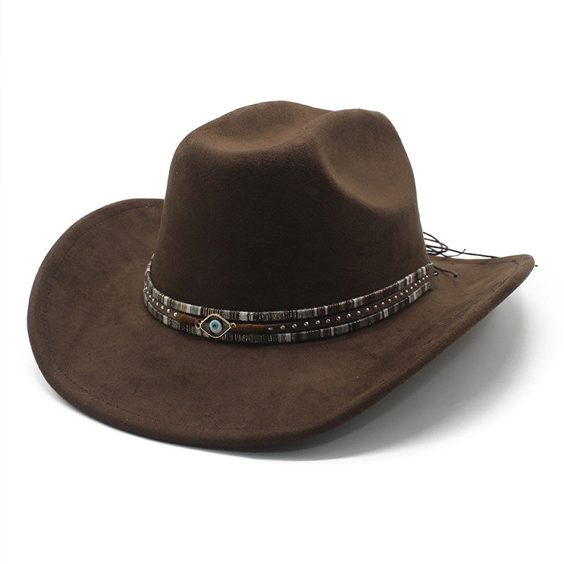Unisex Vintage Western Cowboy Ethnic Suede Hat