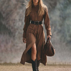 Women's Western Country Retro Outdoor Long-sleeved Dress