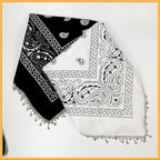 Women's Vintage Stylish Paisley Bandanas With Tassel Edges - Perfect For Spring And Fall