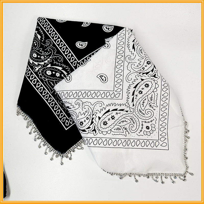 Women's Vintage Stylish Paisley Bandanas With Tassel Edges - Perfect For Spring And Fall