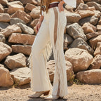 Women's Vintage Fringed Flare Jeans With Western Style