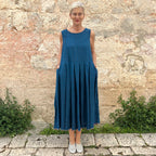 Eka Basil Linen Dress