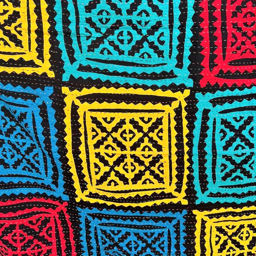 Indian cutwork embroidered quilt New N. 3