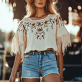 Women's Boho Chic Fringe Top