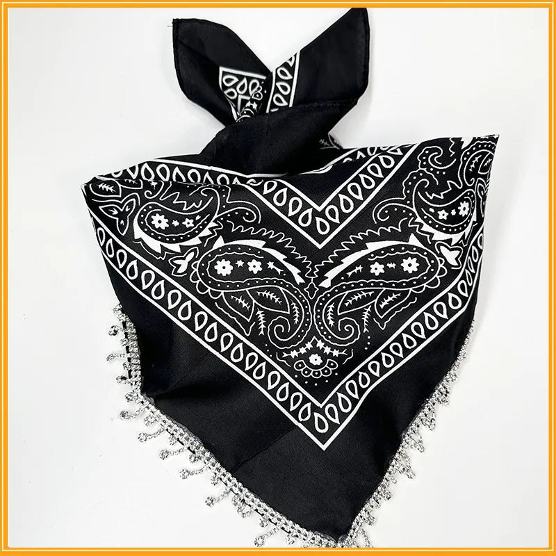 Women's Vintage Stylish Paisley Bandanas With Tassel Edges - Perfect For Spring And Fall