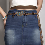 Ladies Bohemian Butterfly Hand-woven Ethnic Style Leisure Holiday Waist Rope