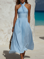 Bohemian Vacation Halter Neck Dress