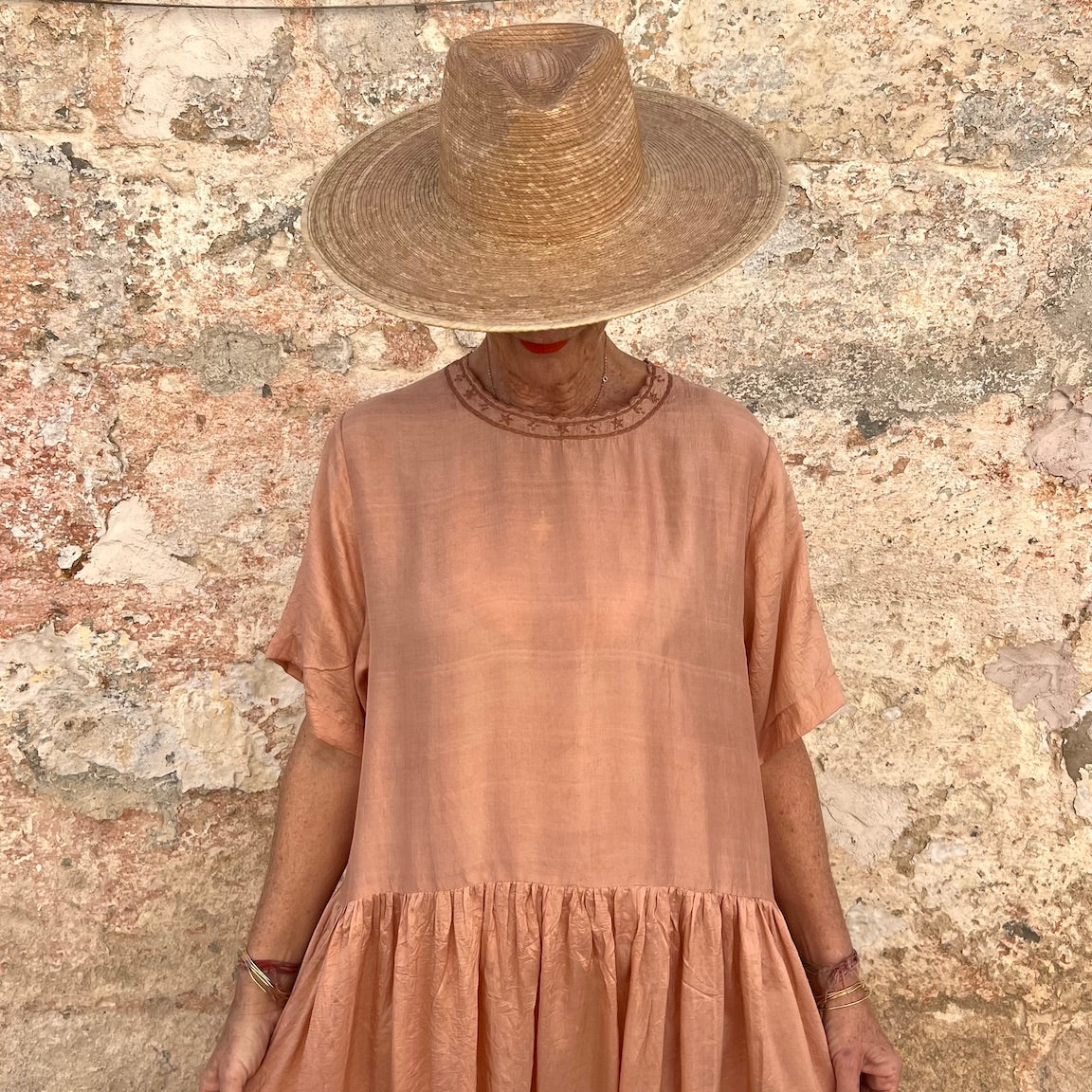 Runaway Bicycle Amber Embroidered Silk Dress