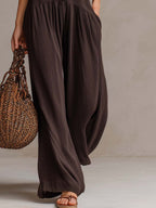 Retro Ruffle Neck Knitted Jumpsuit
