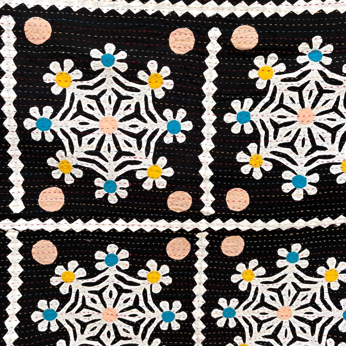 Indian Cutwork Embroidered Quilt new N. 8