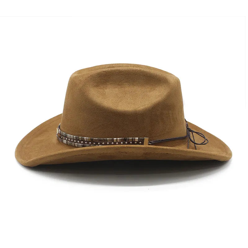 Unisex Vintage Western Cowboy Ethnic Suede Hat