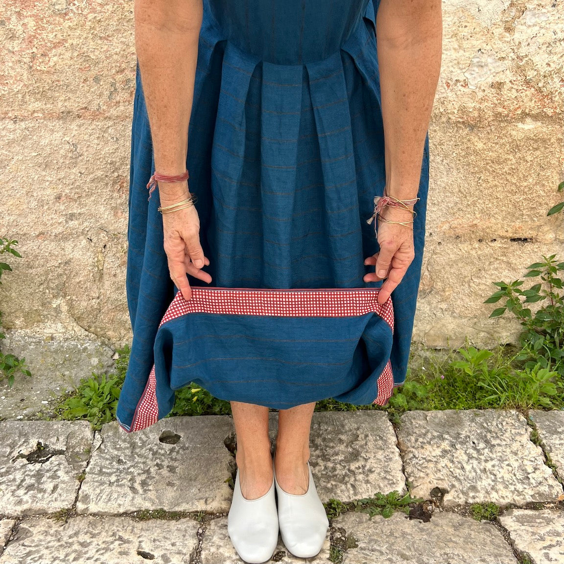 Eka Basil Linen Dress