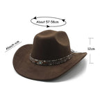 Unisex Vintage Western Cowboy Ethnic Suede Hat