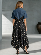 The Retro Remix: Denim Upper & Polka Dot Handkerchief Dress