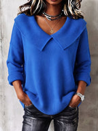 Retro Cozy Collared Knit Sweater Top