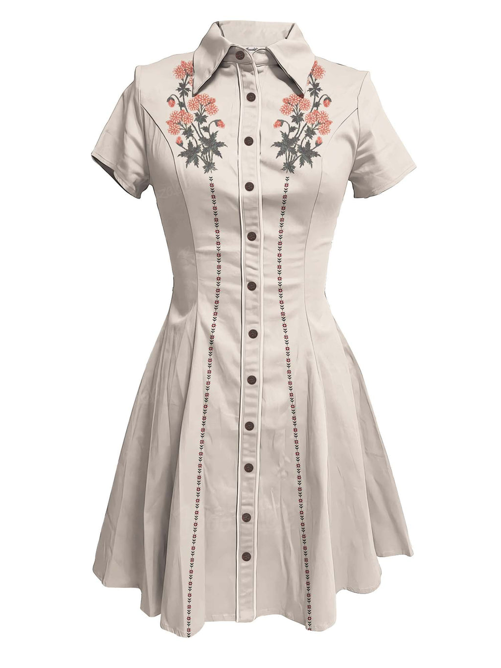 Western Classic Flower - 100% Cotton Dress