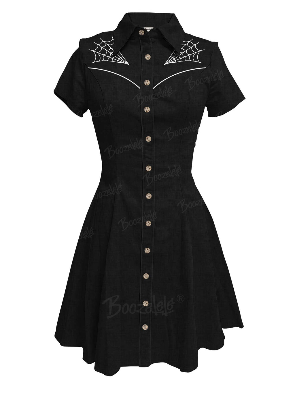 [Embroidery]Spider Web - 100% Cotton Dress