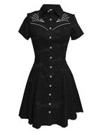 [Embroidery]Spider Web - 100% Cotton Dress