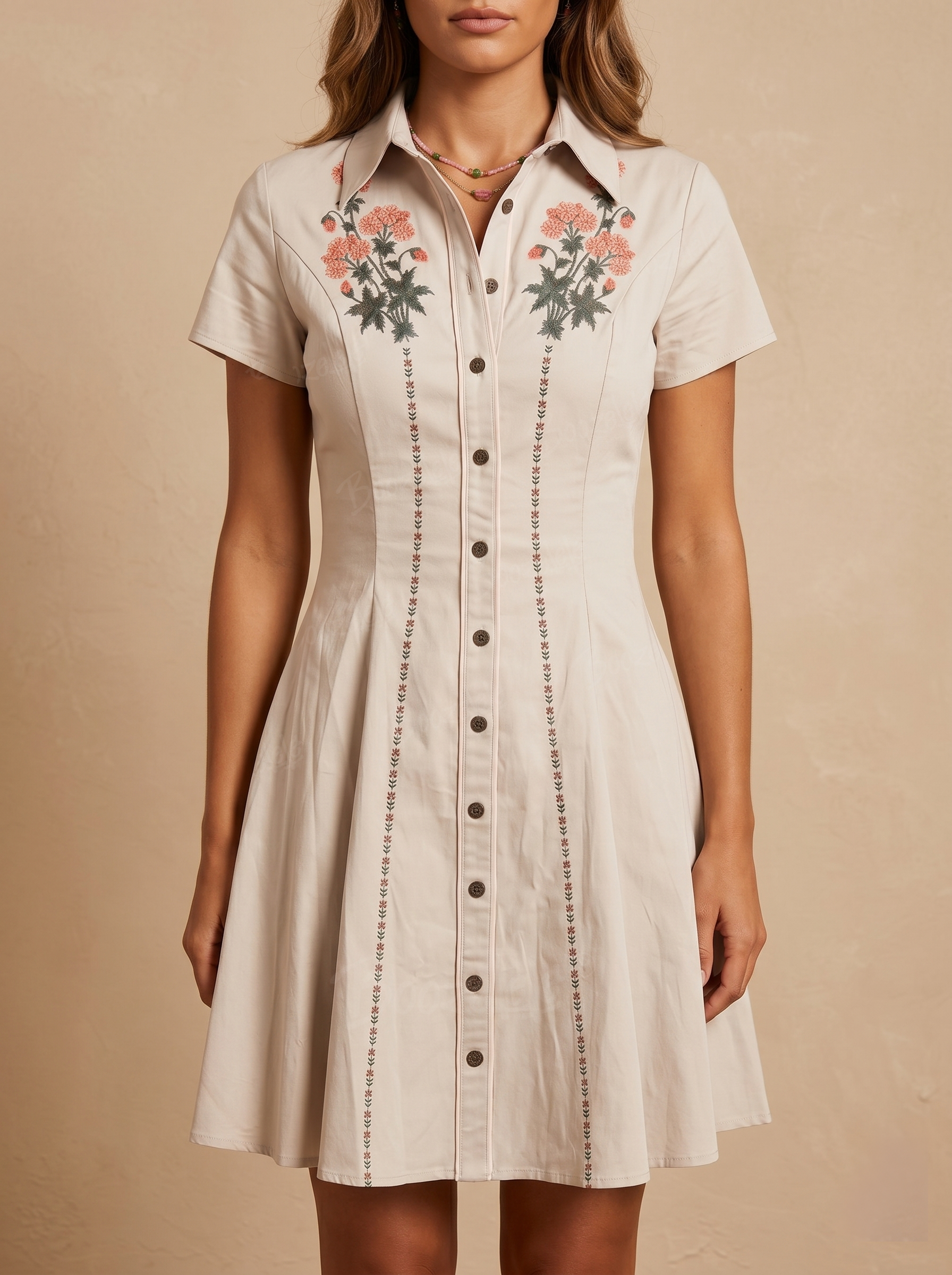 Western Classic Flower - 100% Cotton Dress