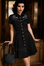 [Embroidery]Spider Web - 100% Cotton Dress