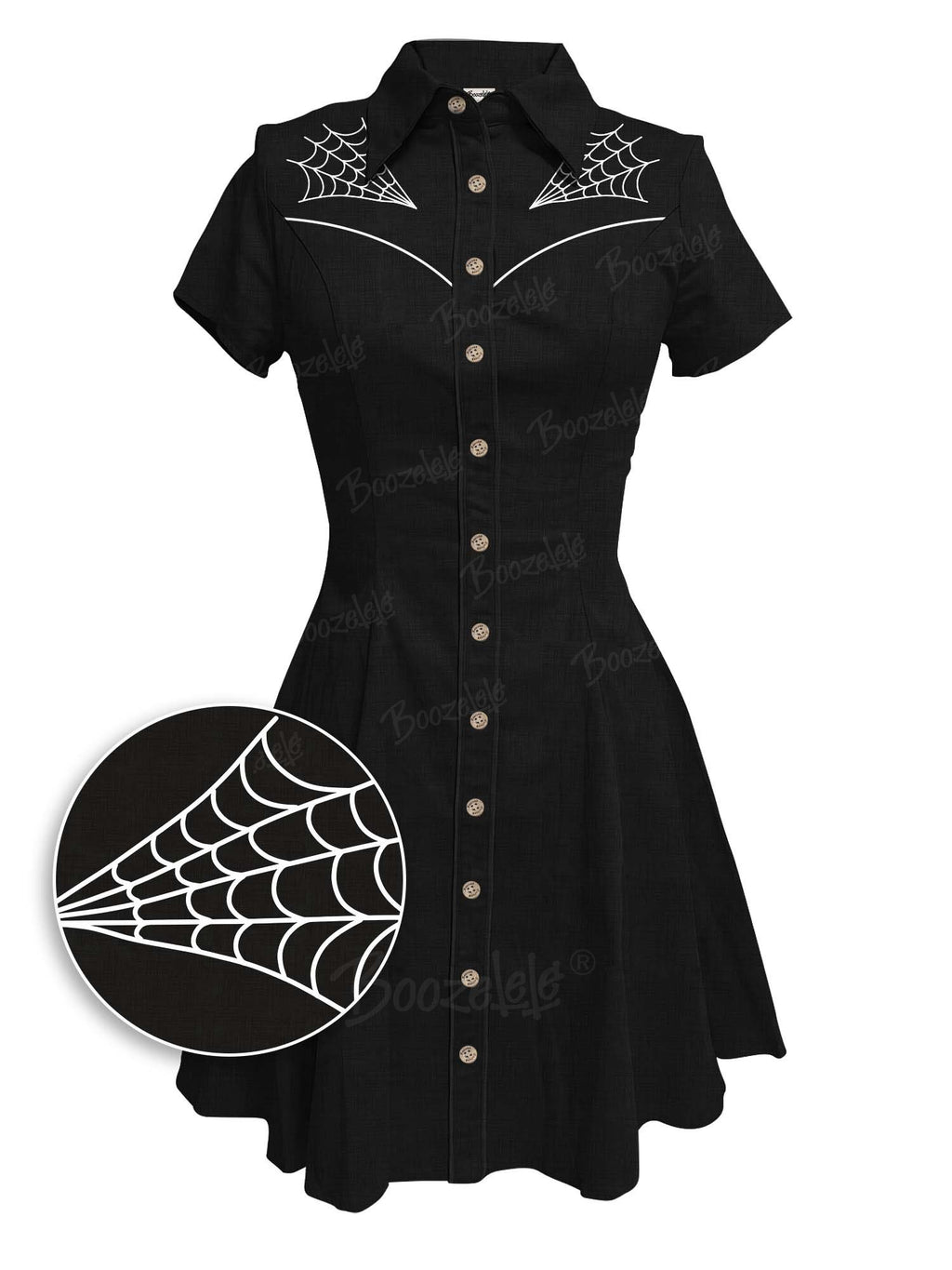 [Embroidery]Spider Web - 100% Cotton Dress